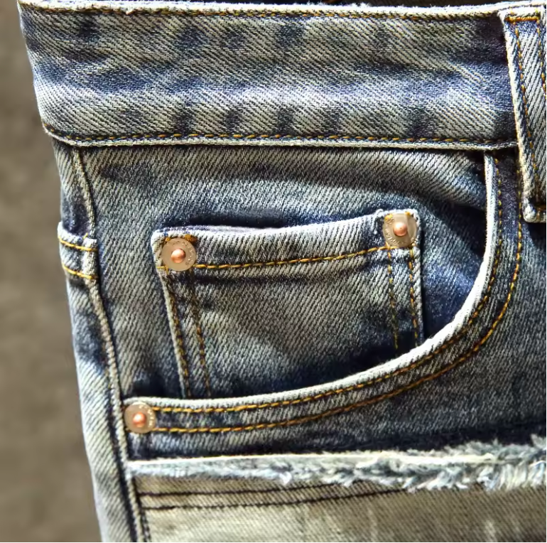 Mens Slim Jeans Frotn Pocket Style Denim Multi Pocket Streetwear Fashion Pants