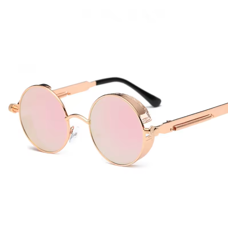 Unisex Designer Style Circle Lenses Steel Sun Shades Fashion Glasses