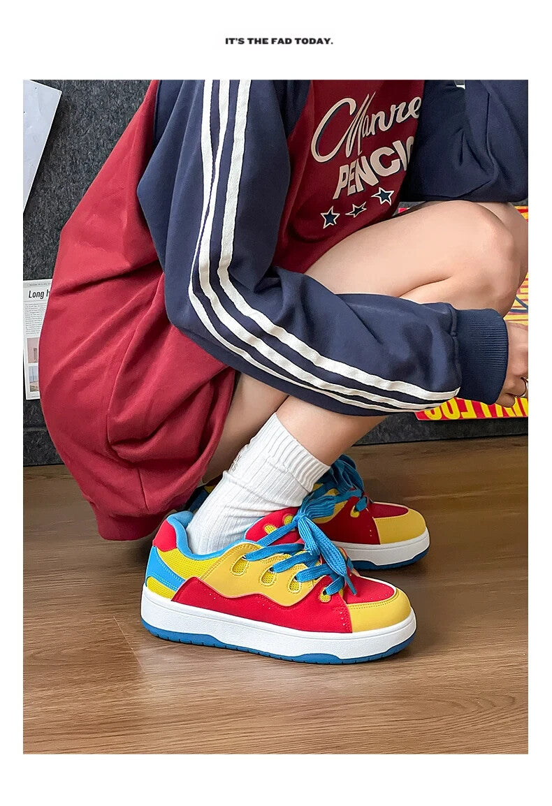 Trendy Dunk Style Casual Skate Fashion Colorful Mid Top Sneakers