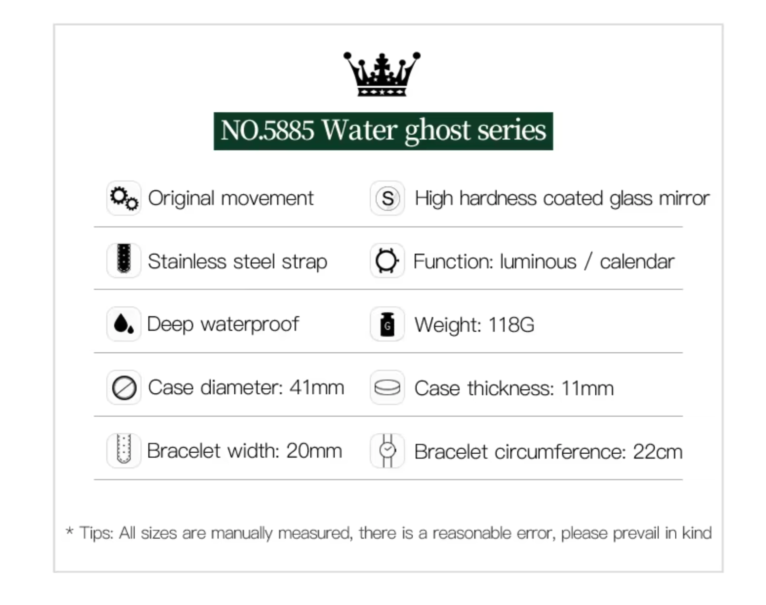 OLEVS Luxury Stainless Steel Band Quartz Watch Luminous & Deep Water Proof