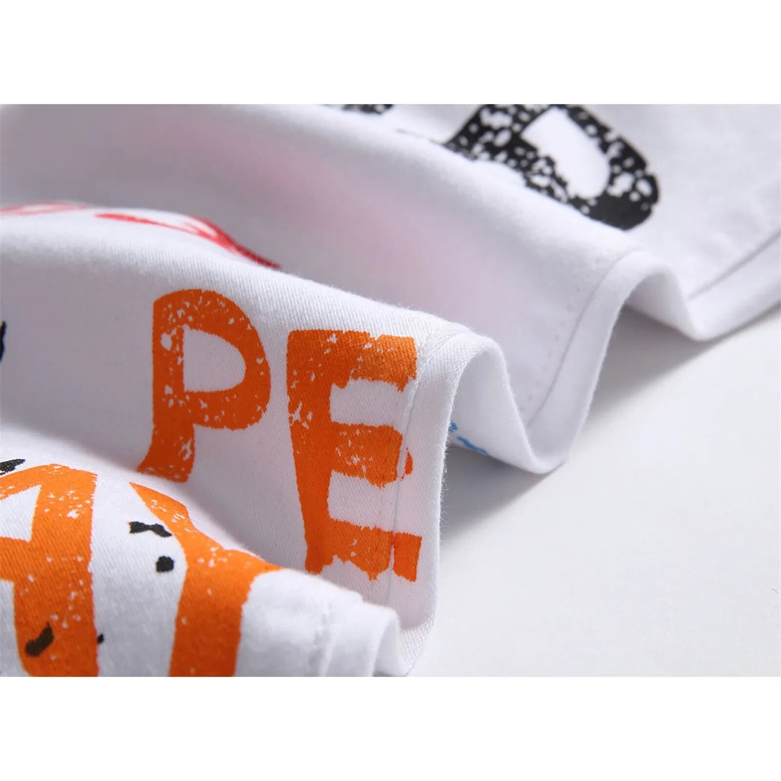White Denim Mens Skinny Jeans Graffiti Print Multi Color Jeans
