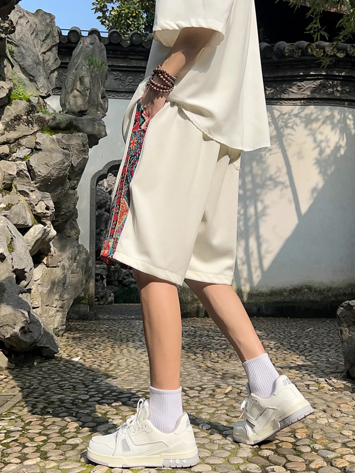 Unique Style Print Casual Shorts Draw String Artistic Fashion