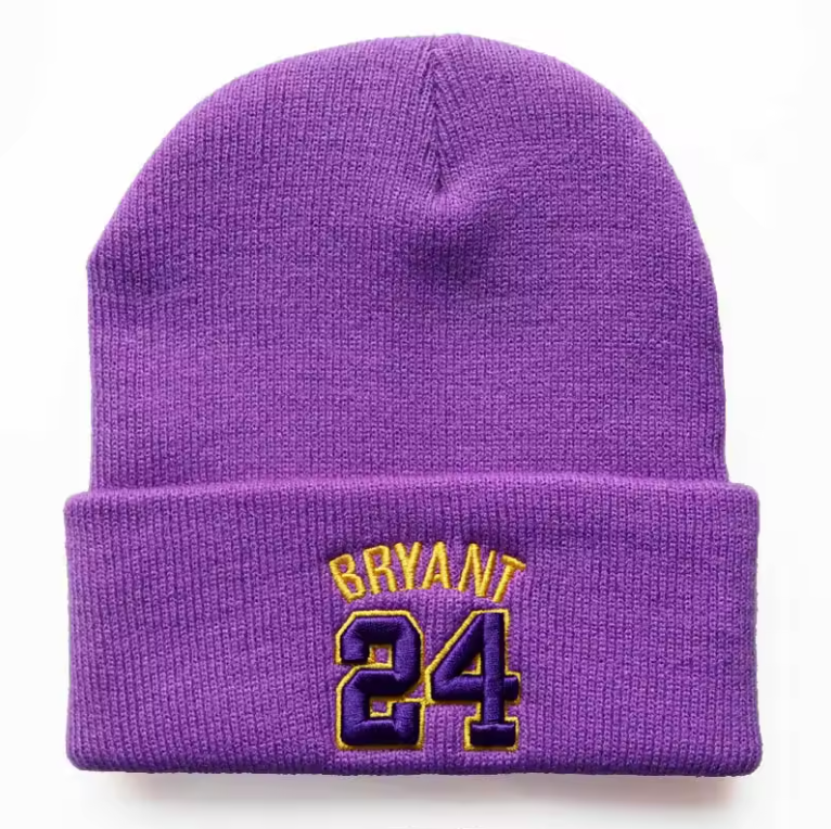 Unisex Beanies NBA Winter Fall Fashion Retro Cotton Beanies Black Purple Red