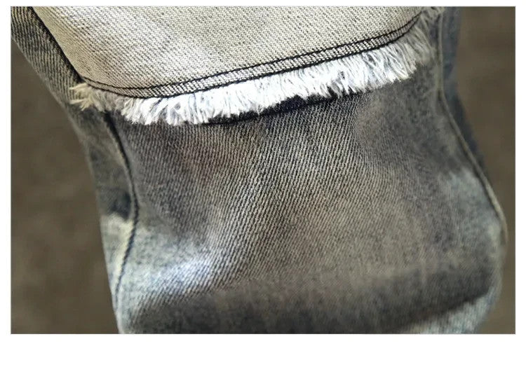 Mens Slim Jeans Frotn Pocket Style Denim Multi Pocket Streetwear Fashion Pants