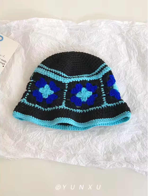 Old Fashioned Knitted Creative Colorful Designed All Season Womens Bucket Hat