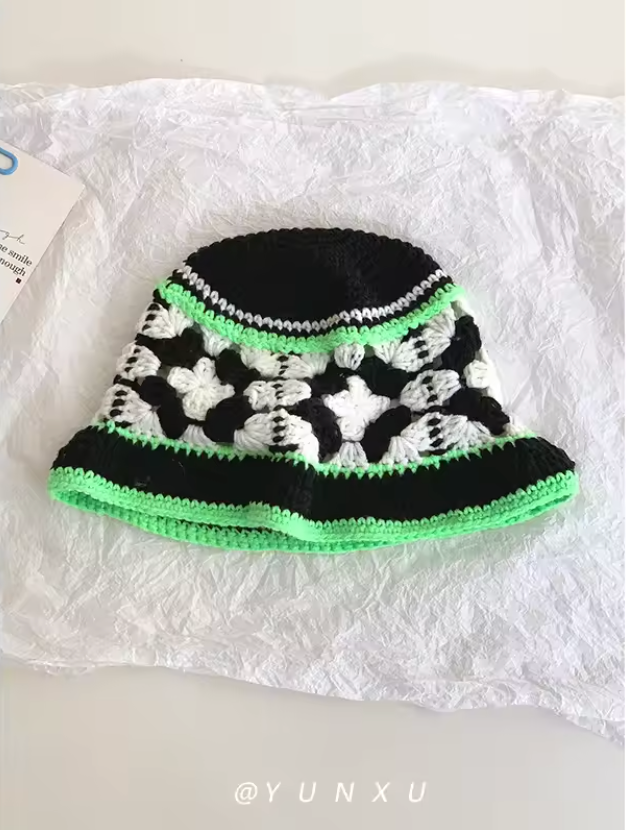 Old Fashioned Knitted Creative Colorful Designed All Season Womens Bucket Hat