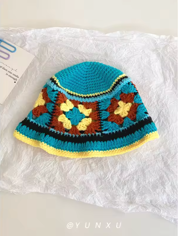 Old Fashioned Knitted Creative Colorful Designed All Season Womens Bucket Hat