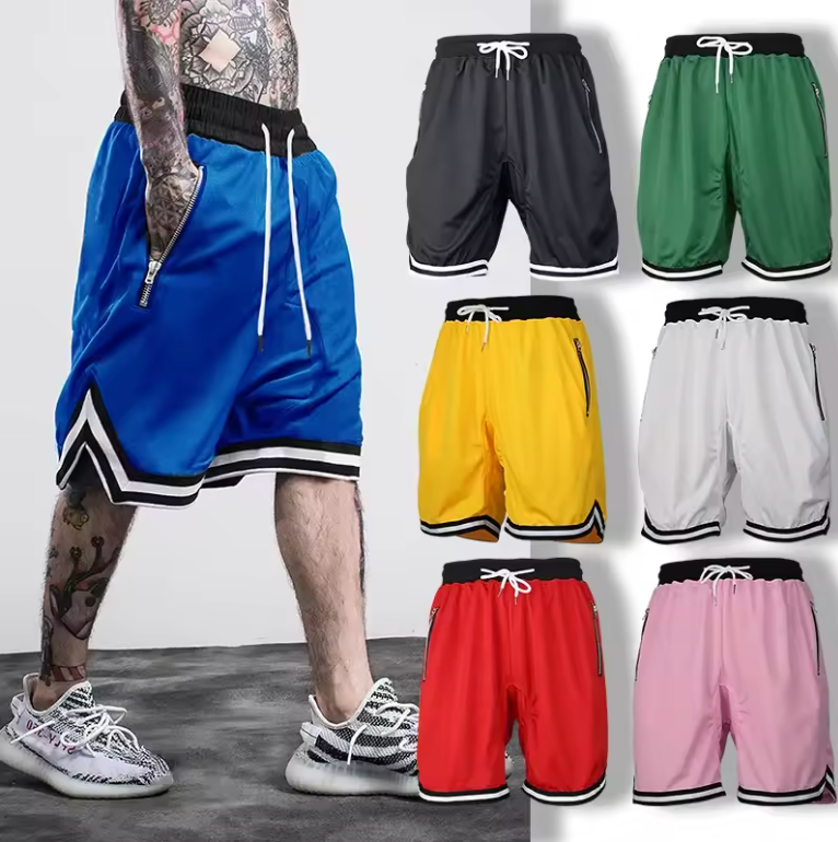 Mens Basketball Shorts Retro Style Athletic Mesh Premium Material Drawstring