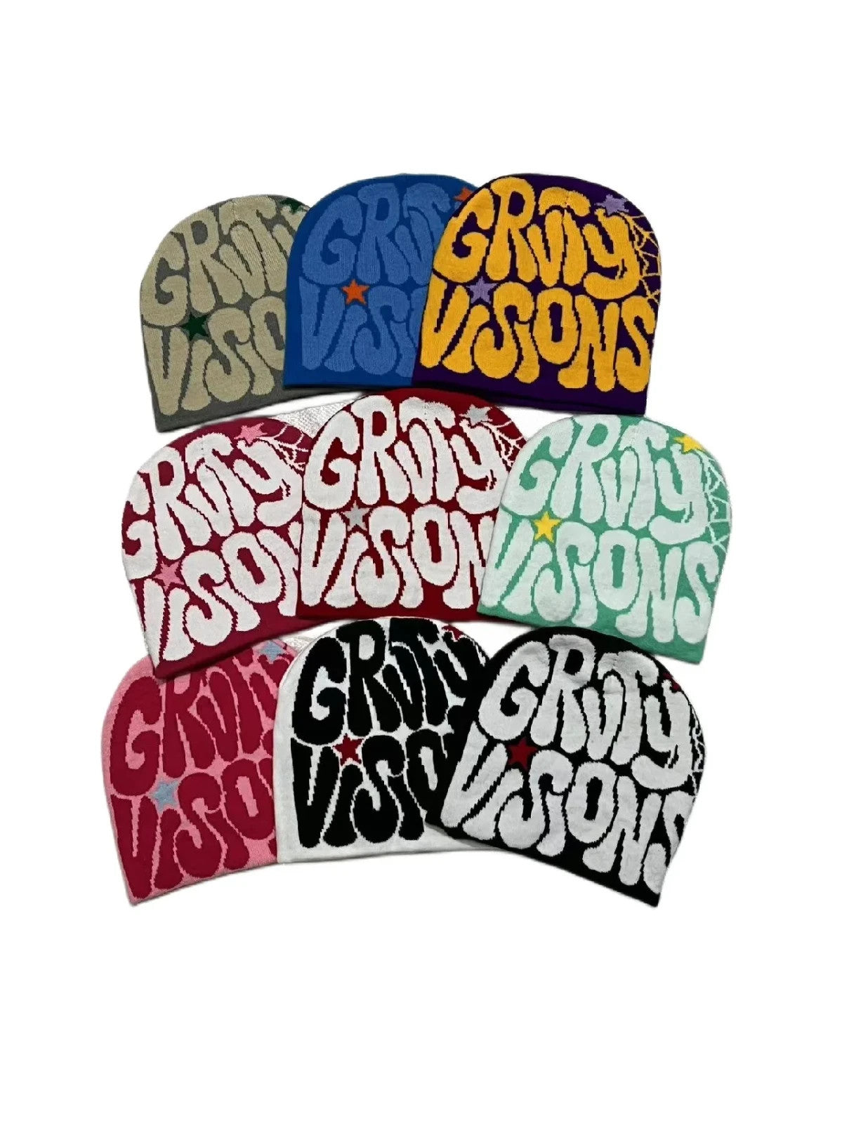 Spider Web Beanie Unisex All Season Trendy Fashion Bubble Letter Webbed Star Hat