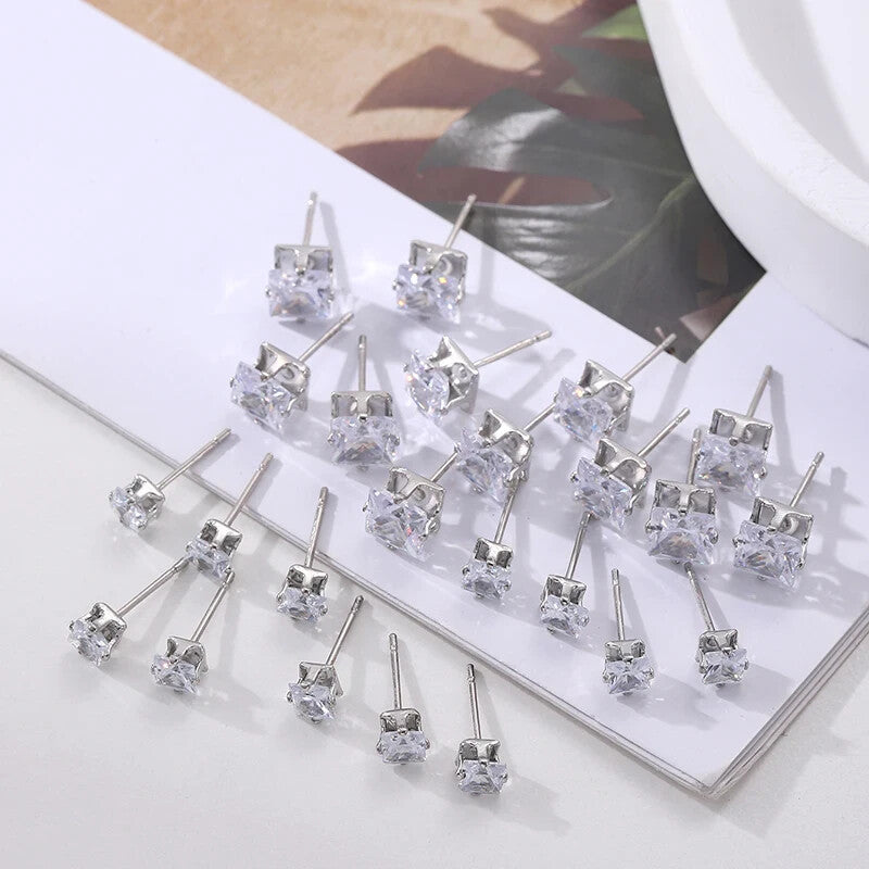 24pc Crystal Stud And Pearl Earrings 12 Pairs Package