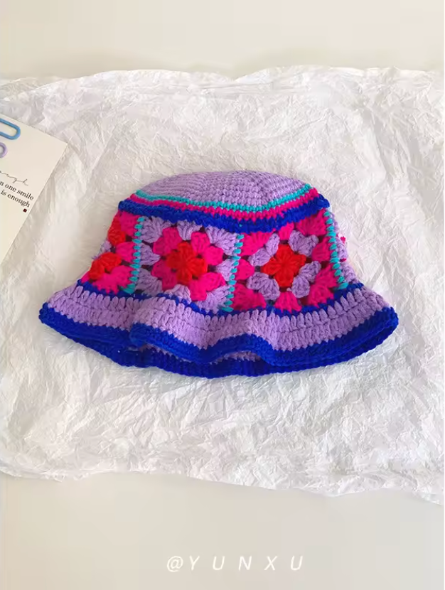 Old Fashioned Knitted Creative Colorful Designed All Season Womens Bucket Hat