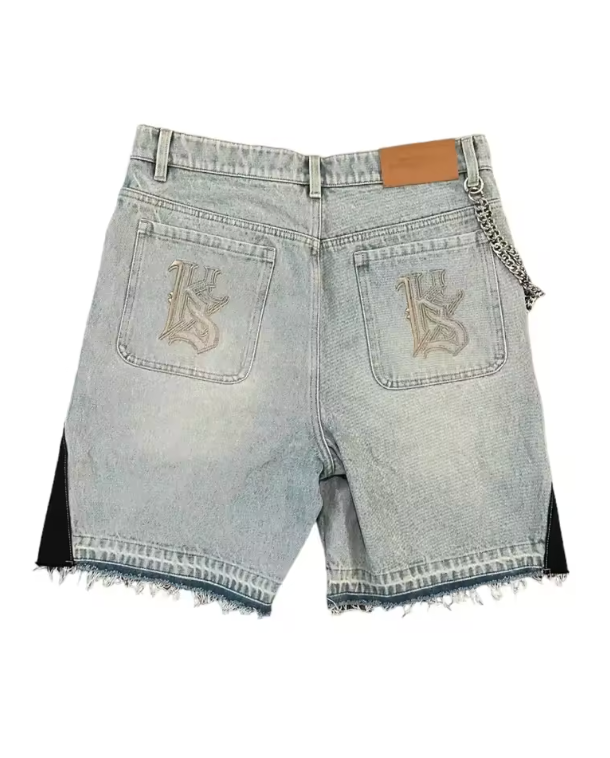 Unisex Retro Jorts Graphic Logos Design Denim Bermuda Style Casual Jean Shorts