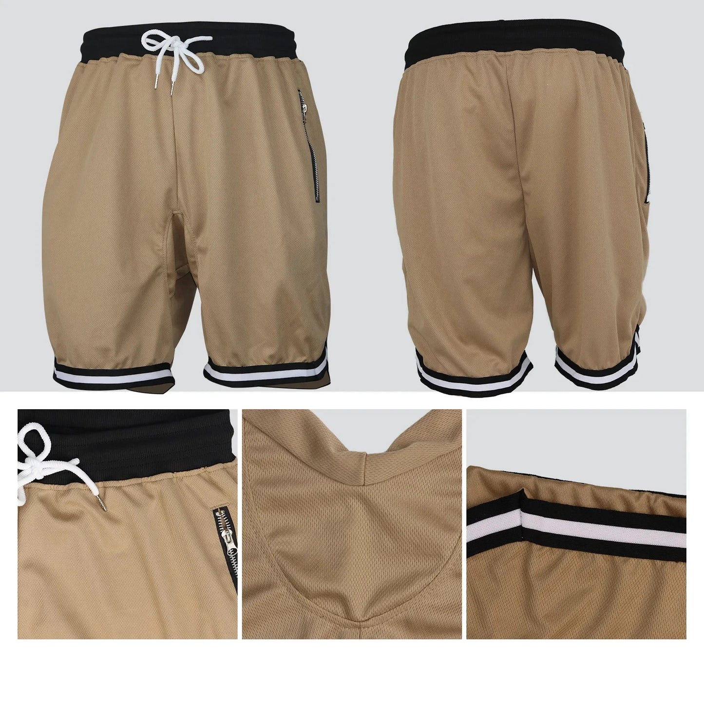 Mens Basketball Shorts Retro Style Athletic Mesh Premium Material Drawstring