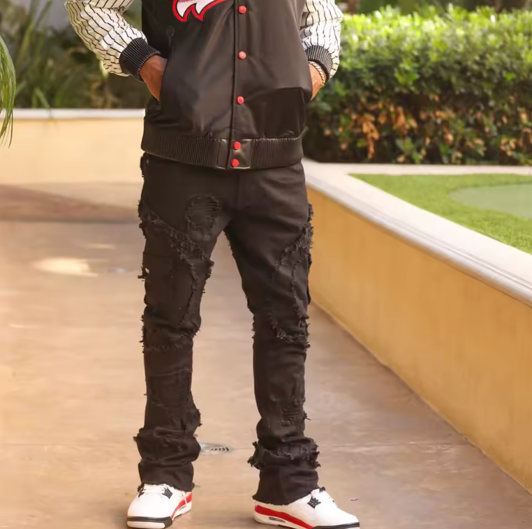 Mens Urban Style Denim Jeans Boot Cut Ankle Premium Design Jeans