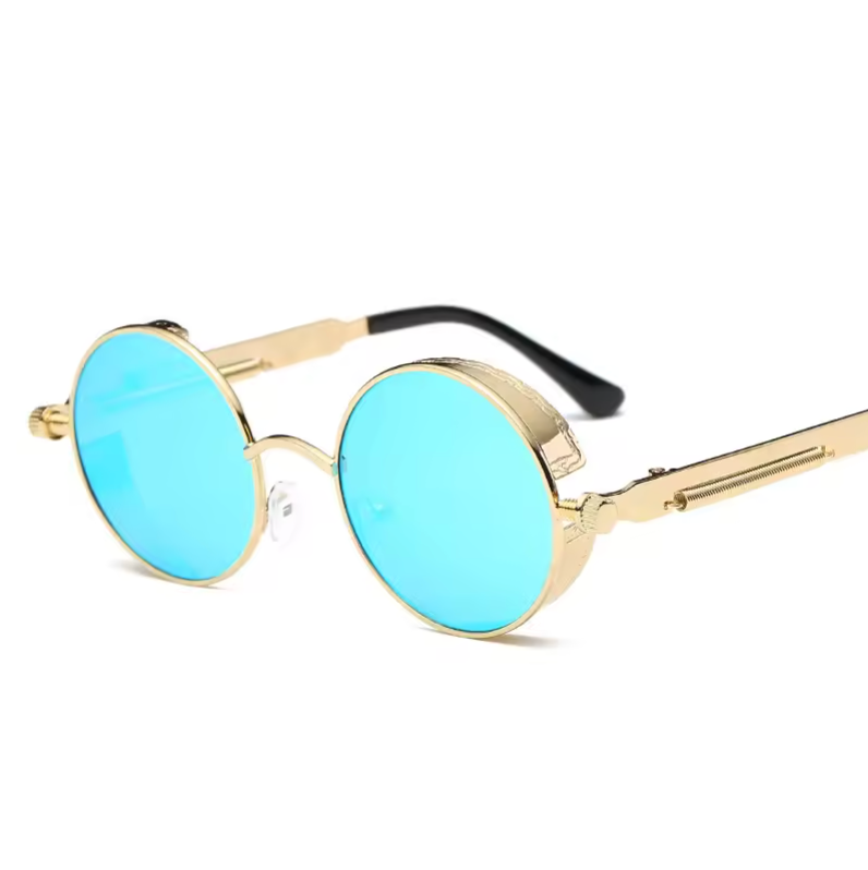 Unisex Designer Style Circle Lenses Steel Sun Shades Fashion Glasses