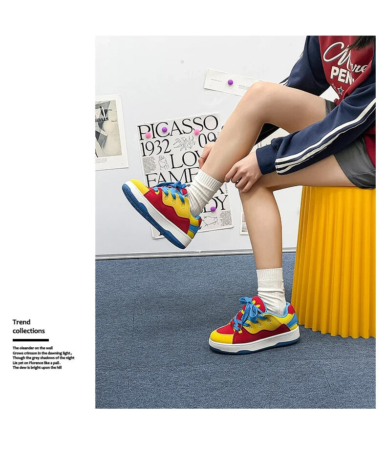 Trendy Dunk Style Casual Skate Fashion Colorful Mid Top Sneakers