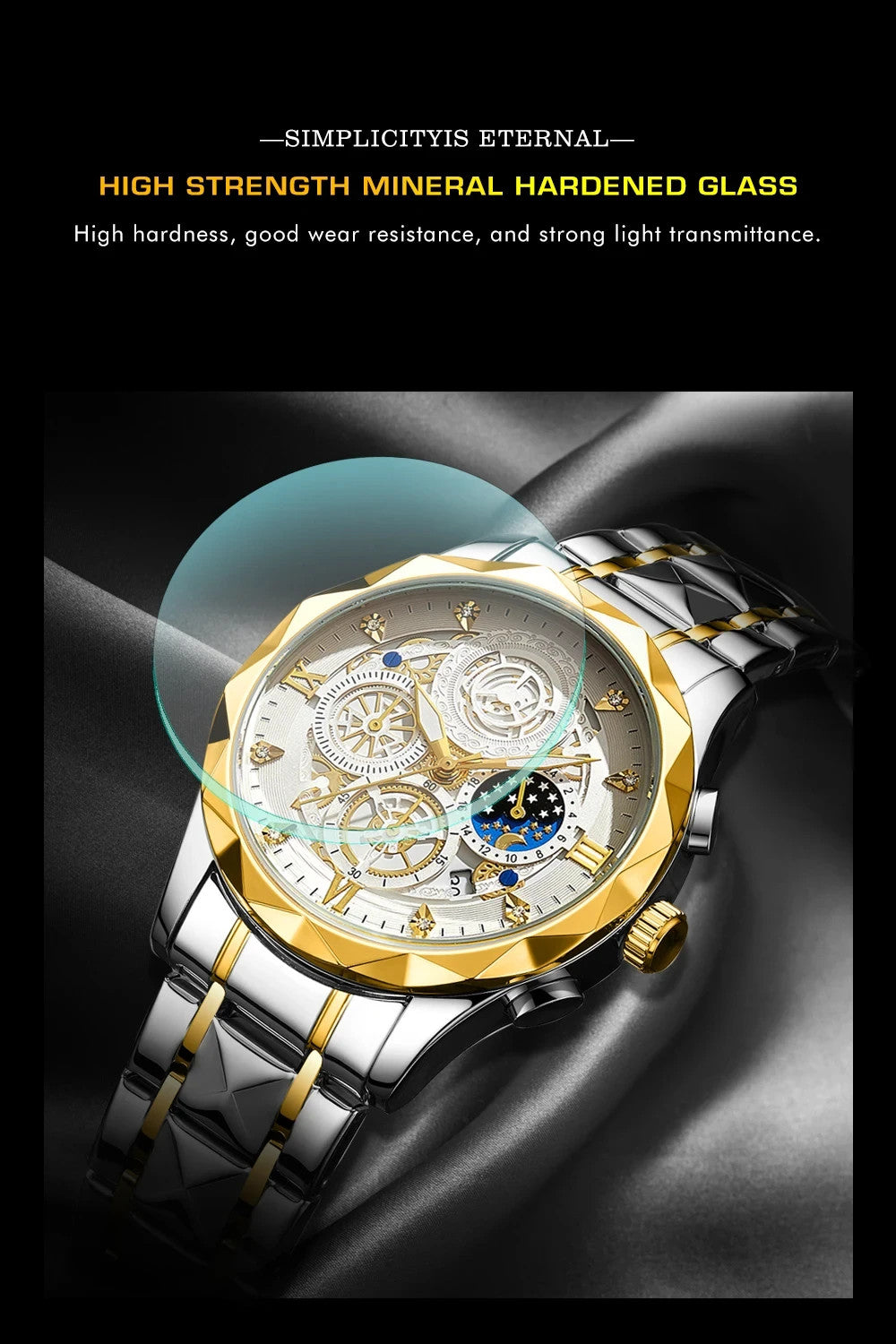 Mens Luxurious Waterproof Quartz Watch High End Steel Luminescent Fashion Piece