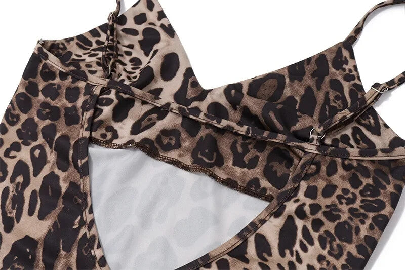 Womens Leopard Print Classy Dress Tight Body Style Fitting Summer Pullover Dress