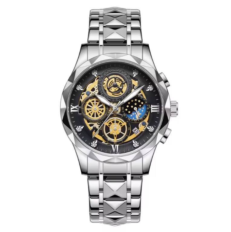 Mens Luxurious Waterproof Quartz Watch High End Steel Luminescent Fashion Piece