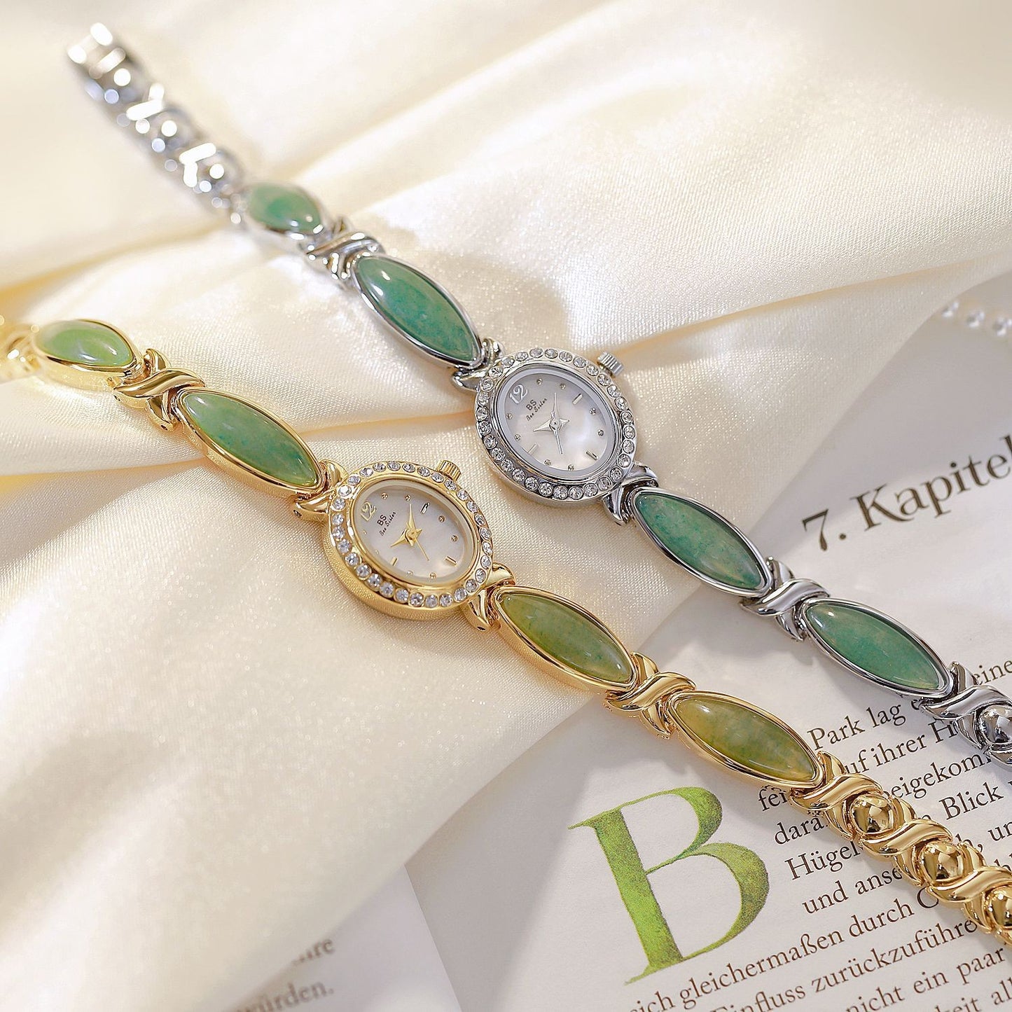 Womans Dongling Stone Hetian Jade Chain Watch