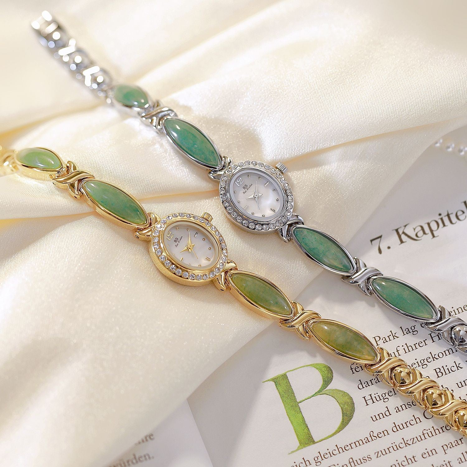 Womans Dongling Stone Hetian Jade Chain Watch