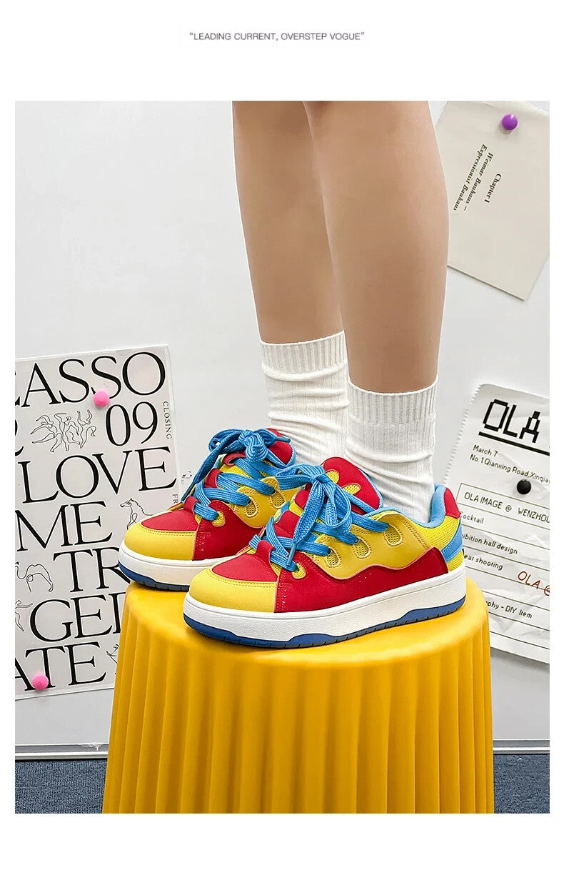 Trendy Dunk Style Casual Skate Fashion Colorful Mid Top Sneakers