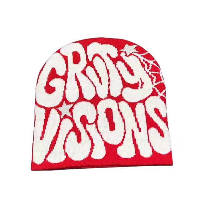 Spider Web Beanie Unisex All Season Trendy Fashion Bubble Letter Webbed Star Hat