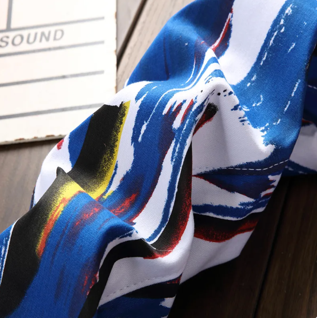 Mens Custom Design Street Fashion Abstract Colorful Jeans Slim