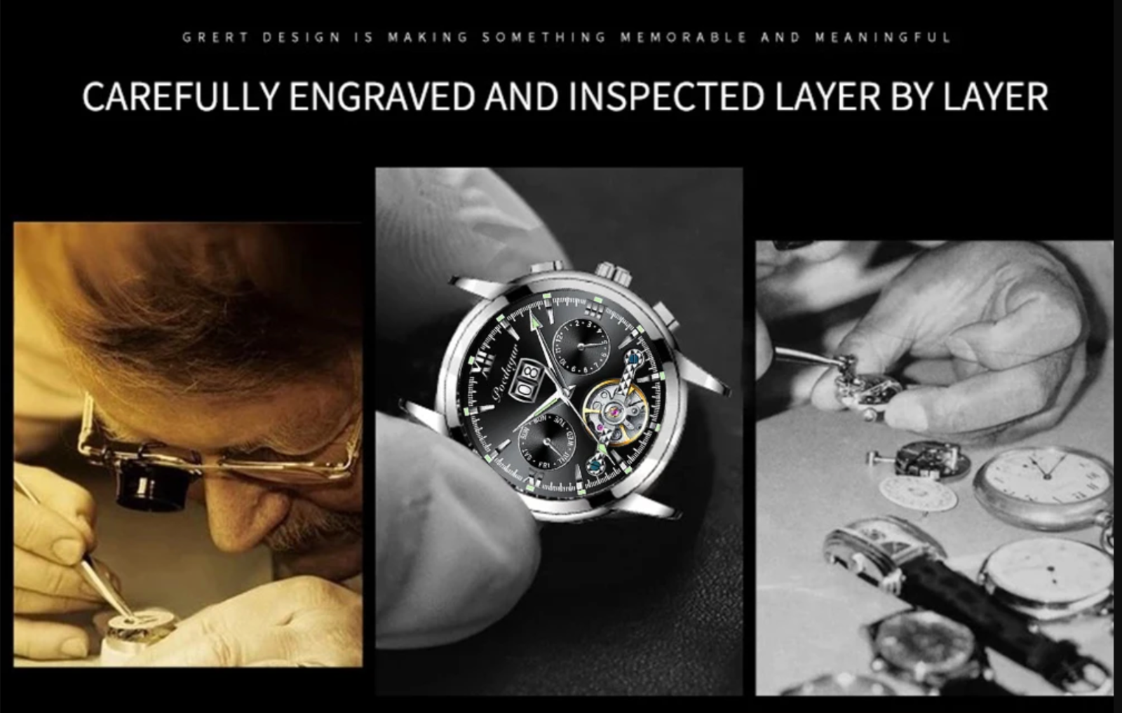 Premium Luxury Waterproof Rhombus Cut Hardened Glass Case Quartz Watch