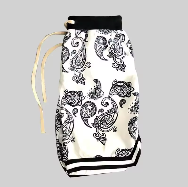 Mens Quick Drying Acetate Shorts Bandanna Design Basketball Athletic Shorts