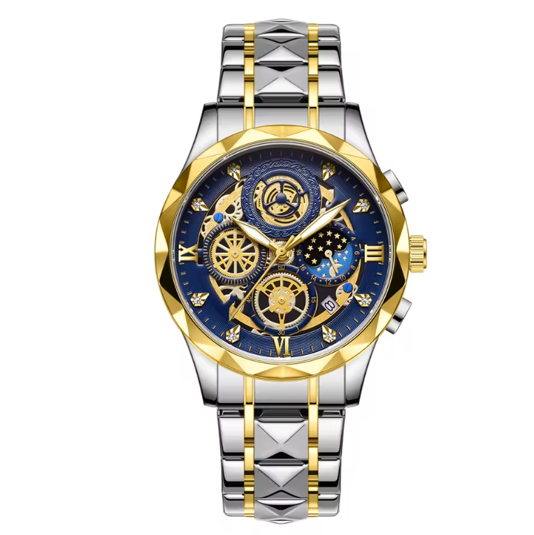 Mens Luxurious Waterproof Quartz Watch High End Steel Luminescent Fashion Piece