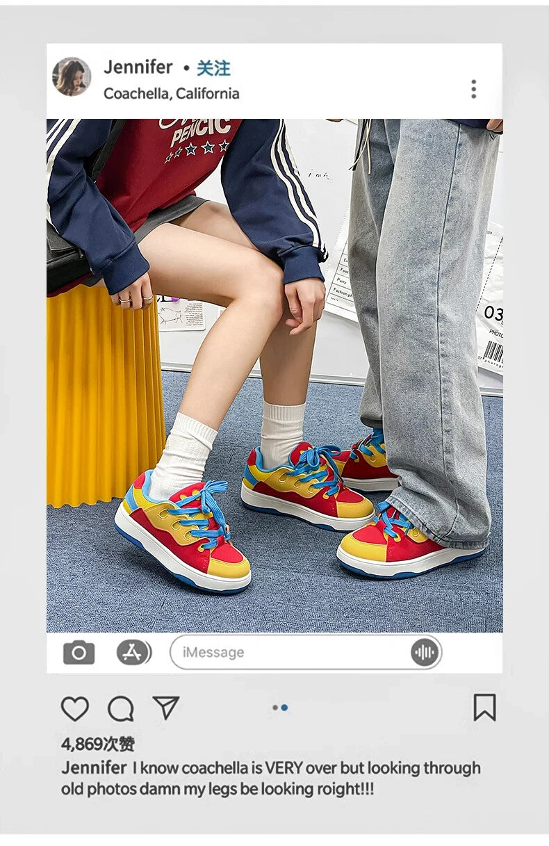Trendy Dunk Style Casual Skate Fashion Colorful Mid Top Sneakers