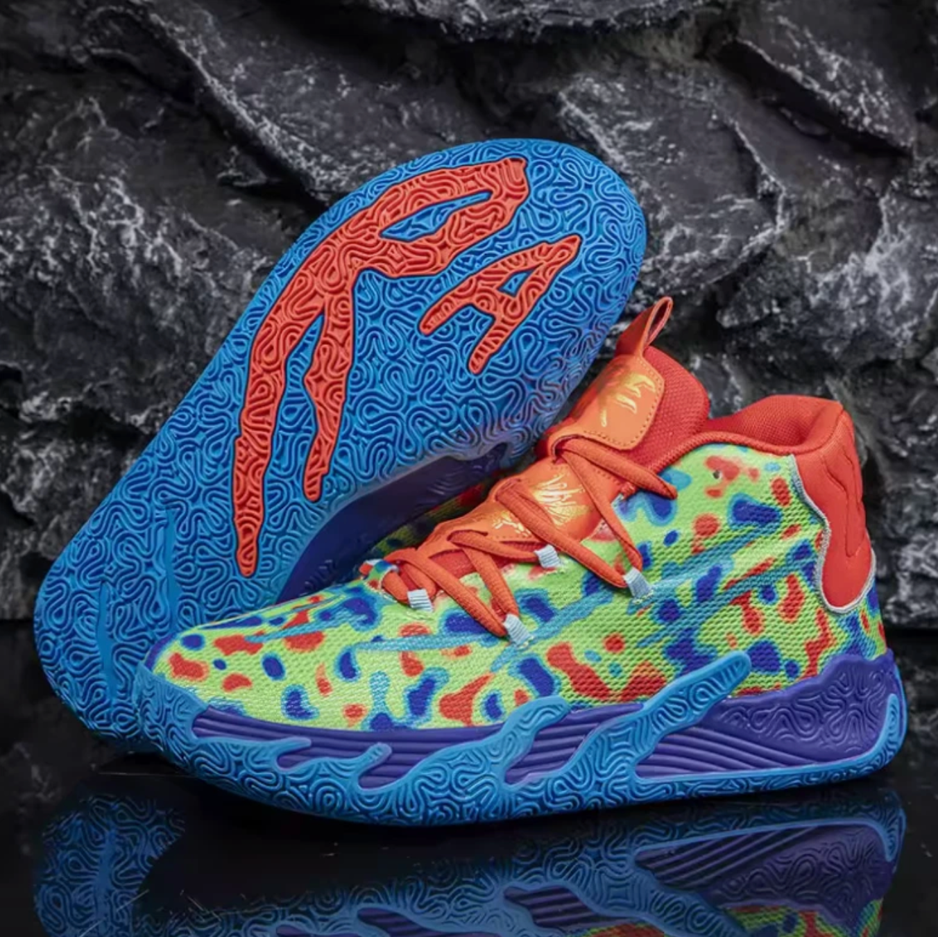 Mens Basketball Tennis Running Shoes Colorful Tropical Splash Style Shoe