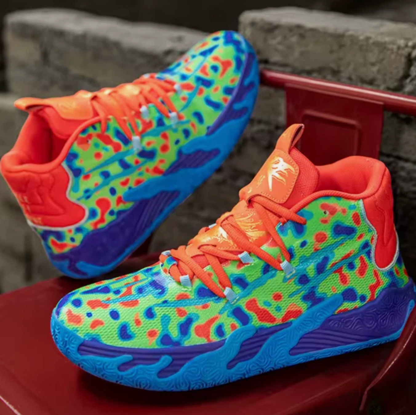 Mens Basketball Tennis Running Shoes Colorful Tropical Splash Style Shoe