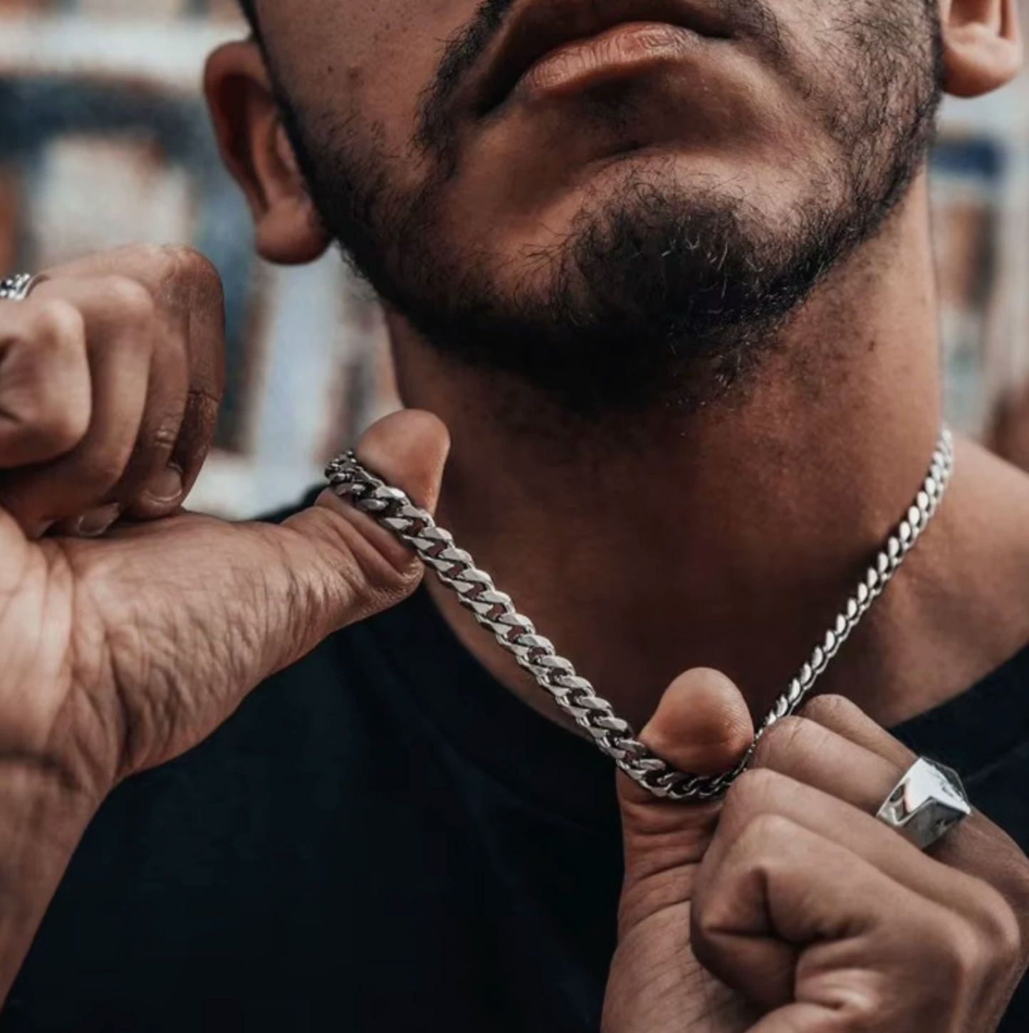 Mens Gold or Silver Chain Link Cuban Link Heavy Metal Chain