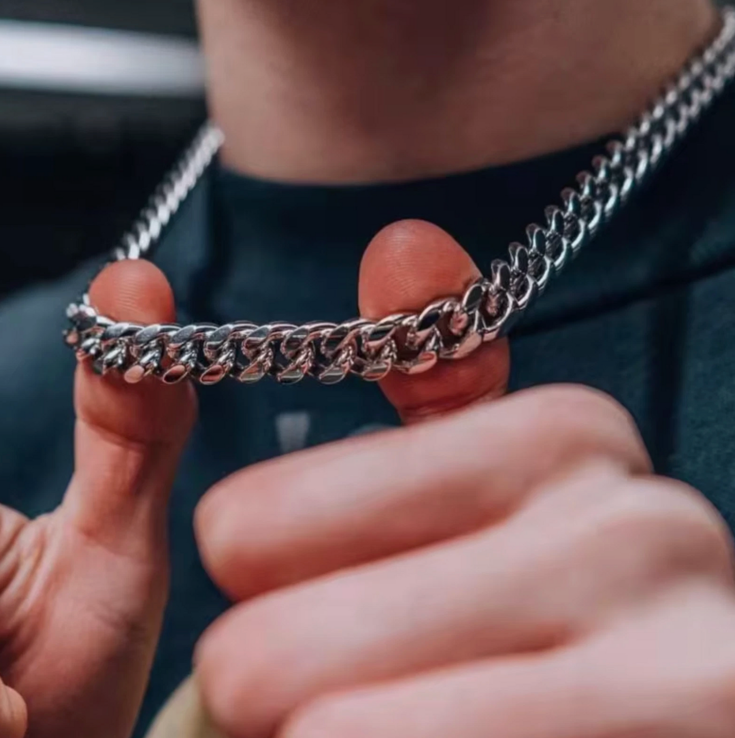 Mens Gold or Silver Chain Link Cuban Link Heavy Metal Chain