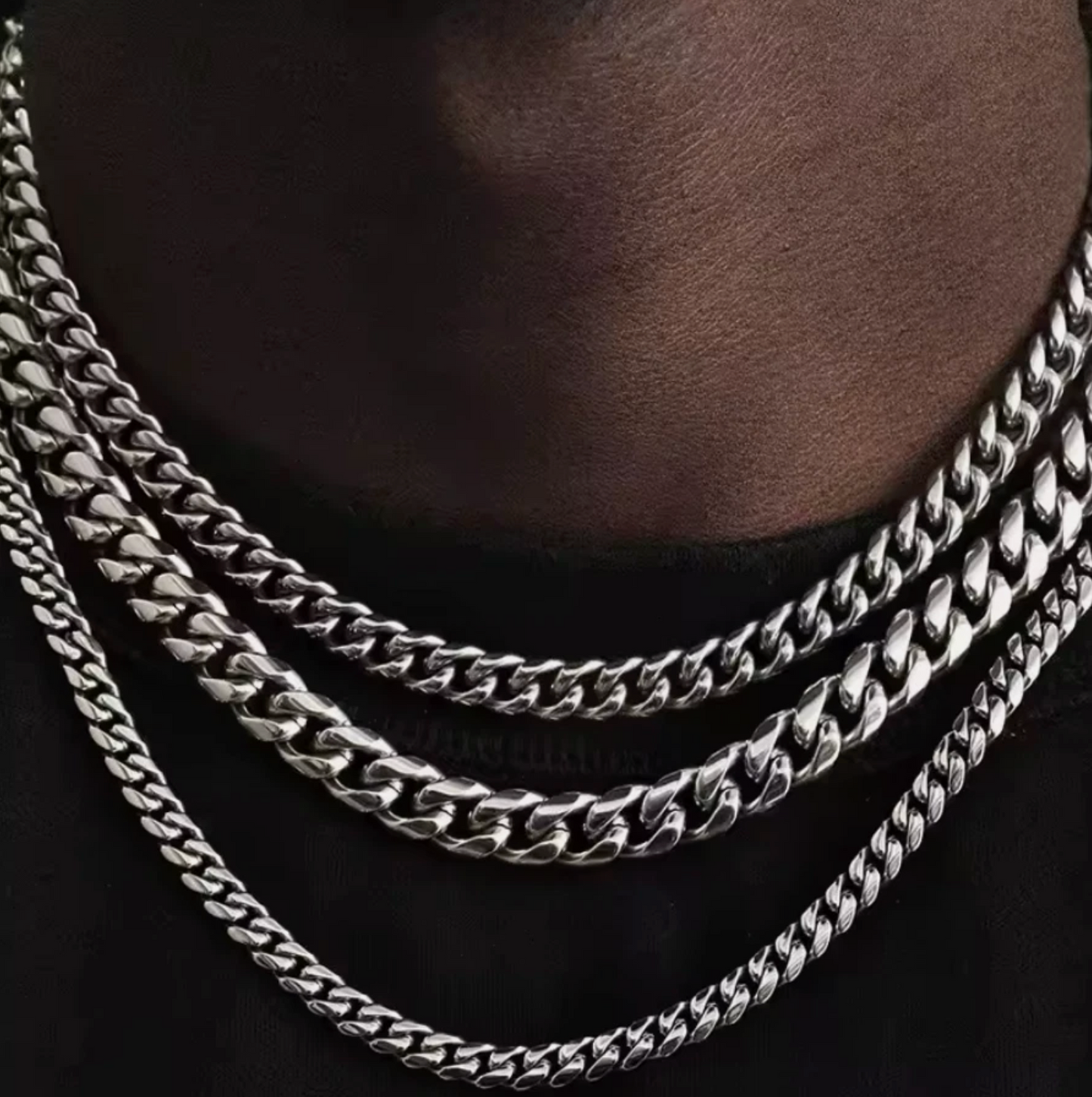 Mens Gold or Silver Chain Link Cuban Link Heavy Metal Chain