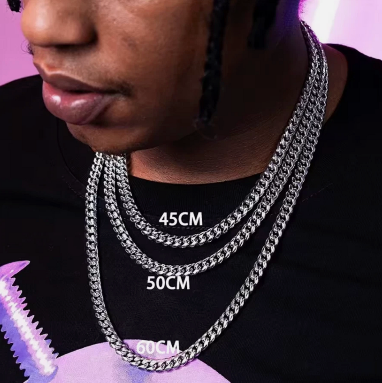 Mens Gold or Silver Chain Link Cuban Link Heavy Metal Chain