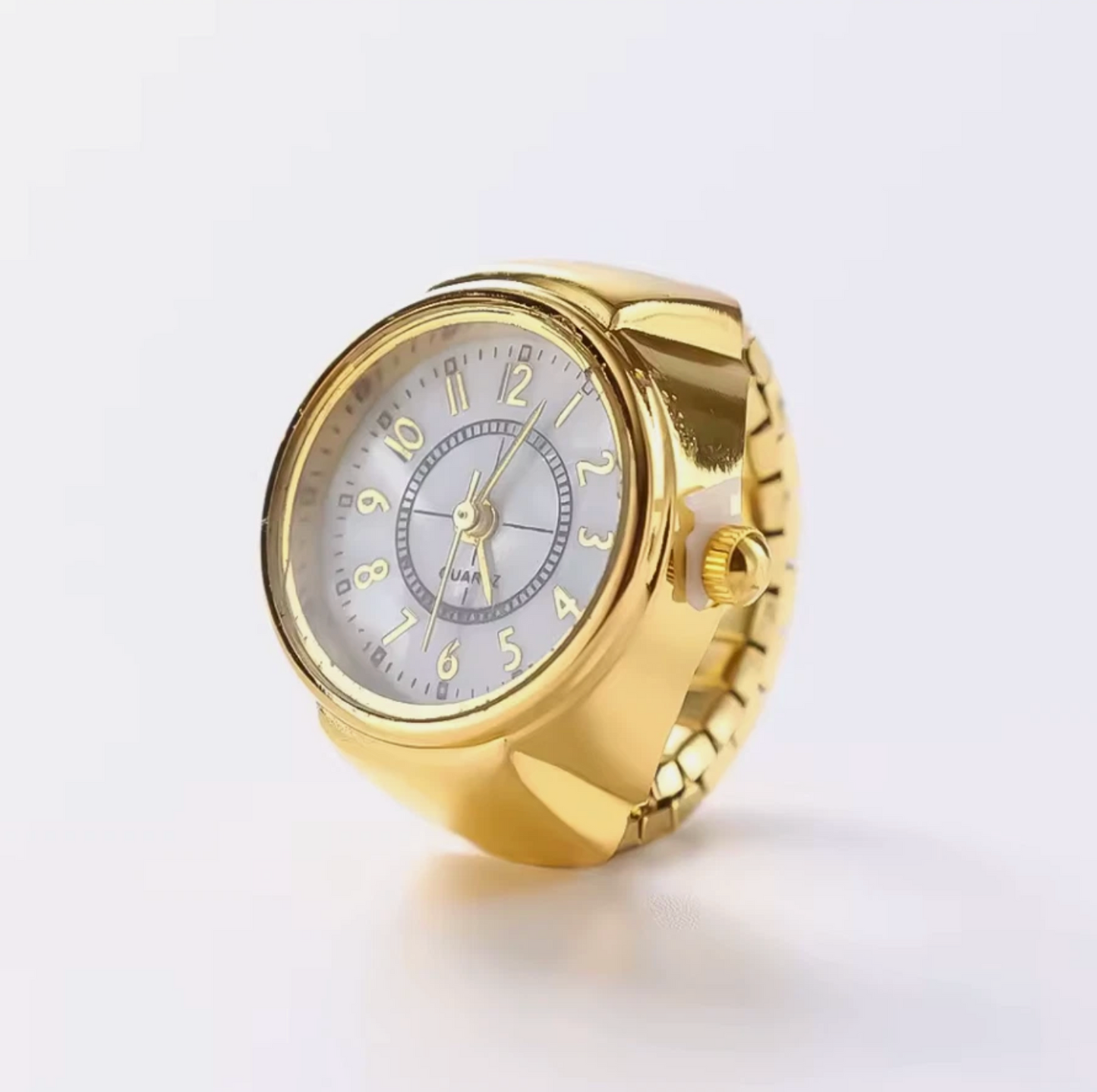 Men or Woman's Gold Ring Watch Time 8mm Band Width Gold