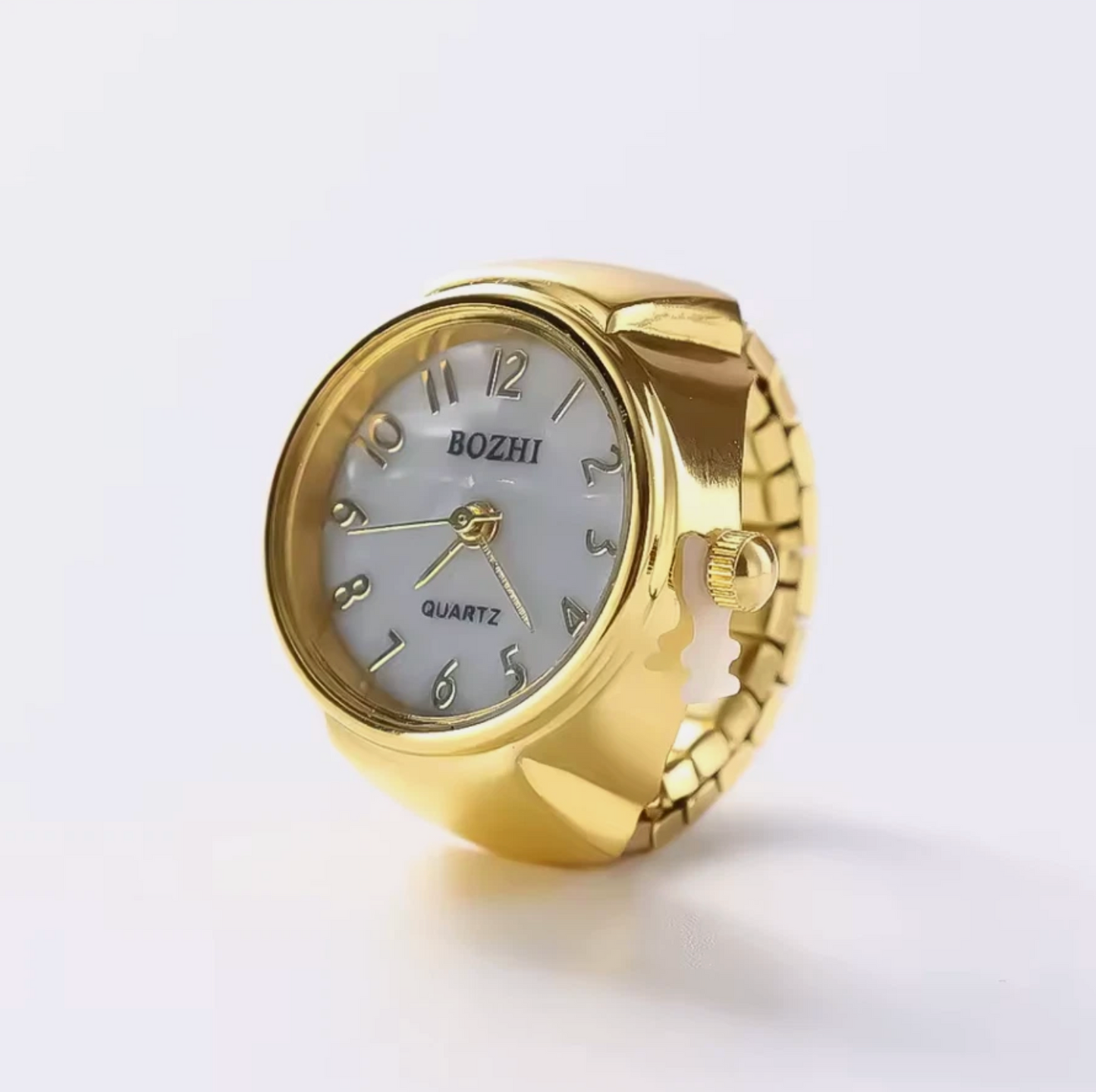 Men or Woman's Gold Ring Watch Time 8mm Band Width Gold