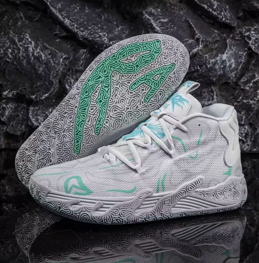 Mens Basketball or Running Shoes Super Grip, Colorful Tropical Style Shoe