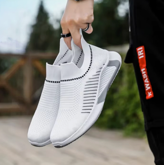Men Or Woman’s Mesh Fabric Slip On Running Tennis Shoes No Laces Needed