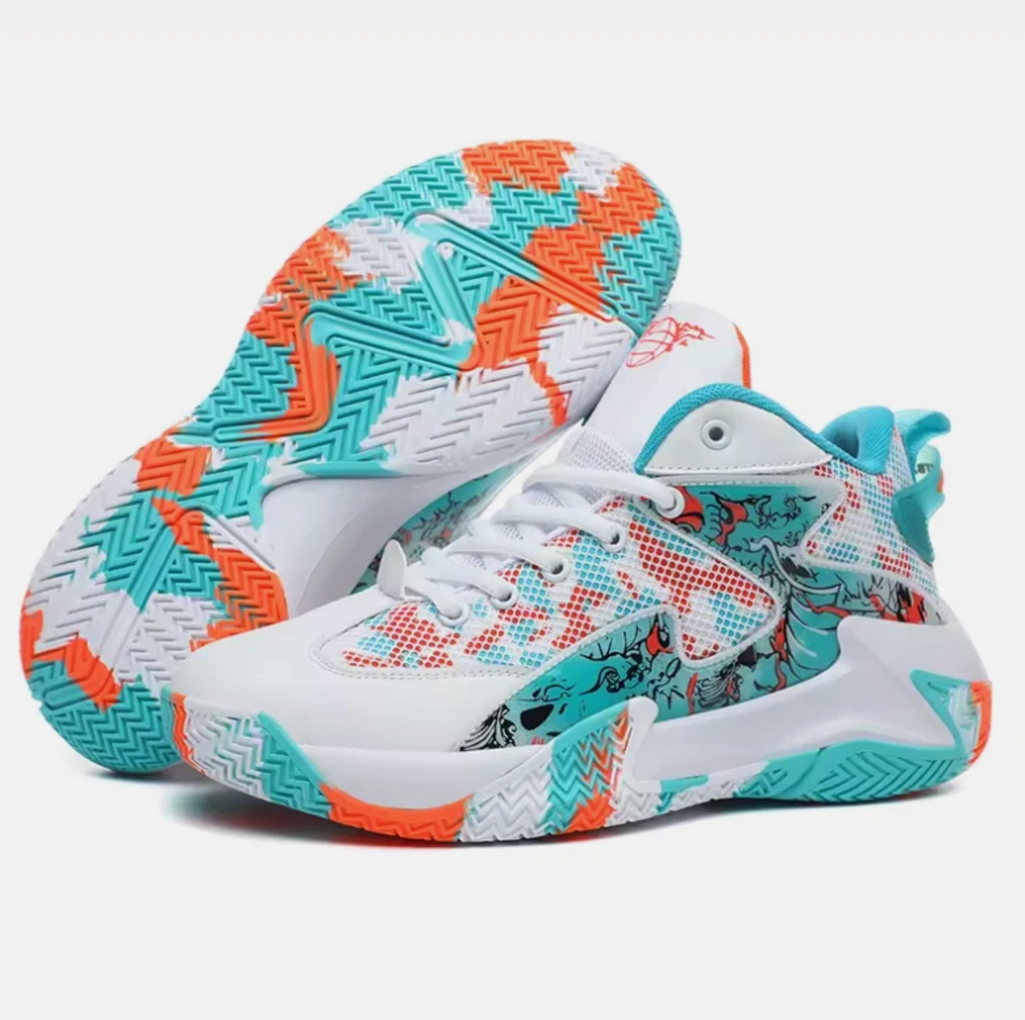 Mens Hemmyi Multi Color Blue & Turquoise Super Grip Basketball Shoes In/Outdoor