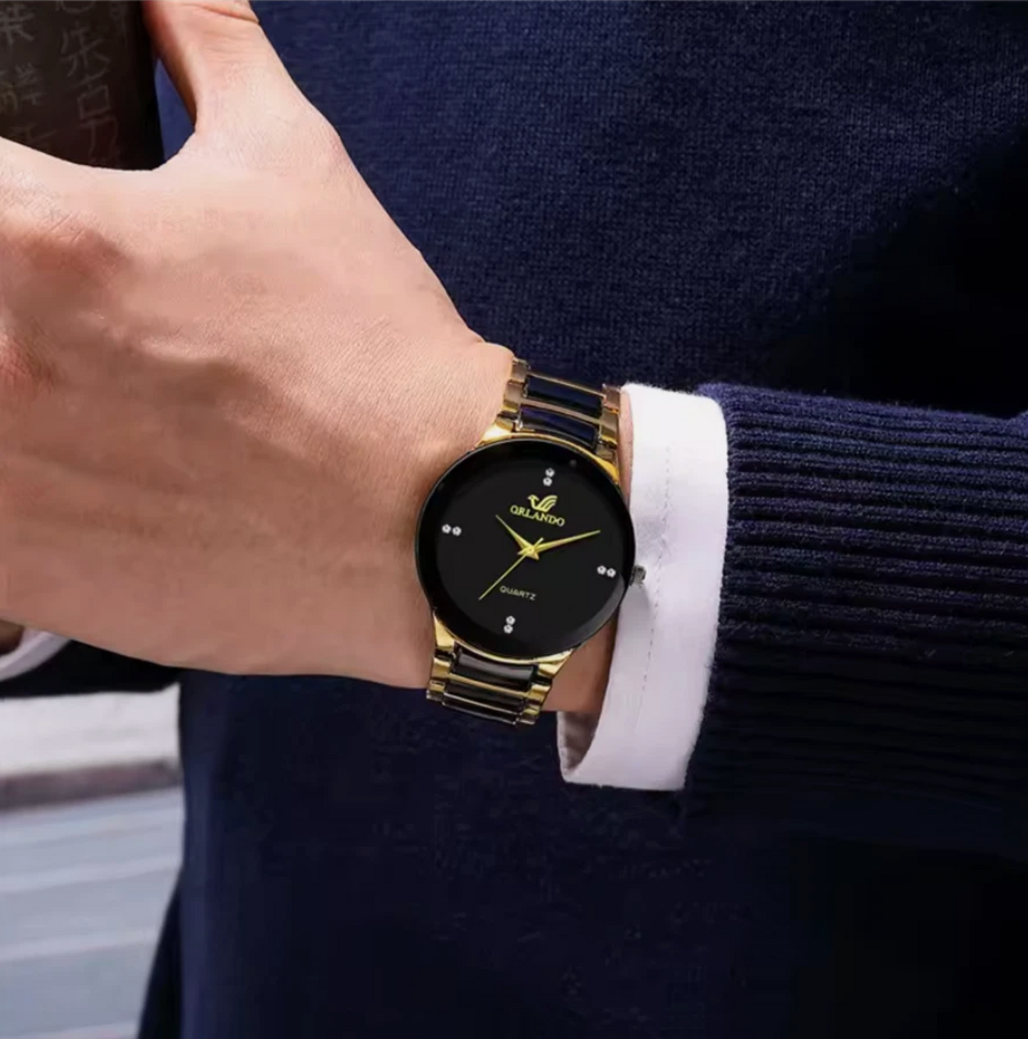 Men Business Fancy Steel Watches Fashion Band Analog Quartz Watch