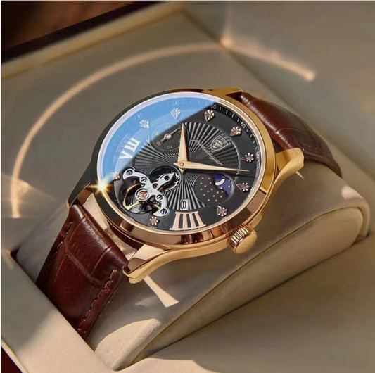 Waterproof Genuine Leather Luminous Men's Watch Ultra-thin