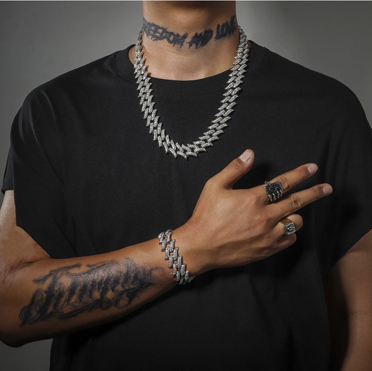Cuban Link Rhombus Telescopic Reflective Glistening Chain Decorative Piece