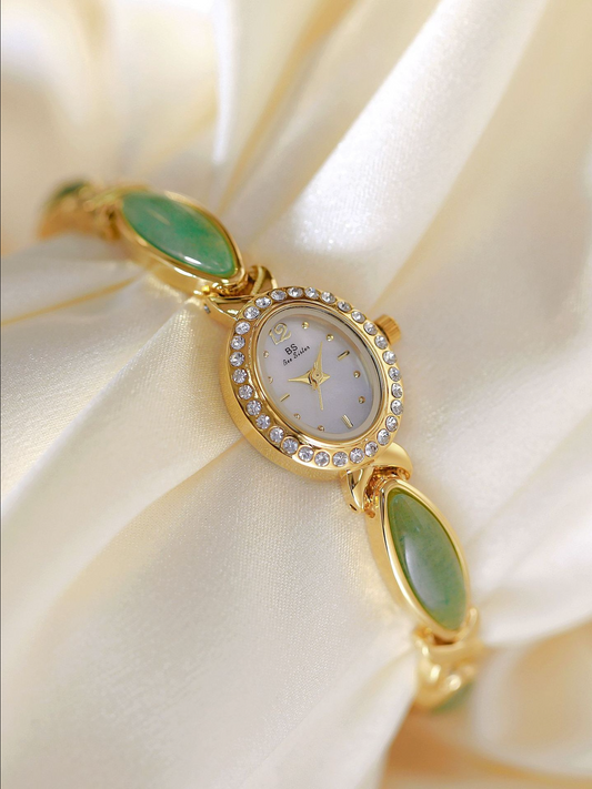 Womans Dongling Stone Hetian Jade Chain Watch