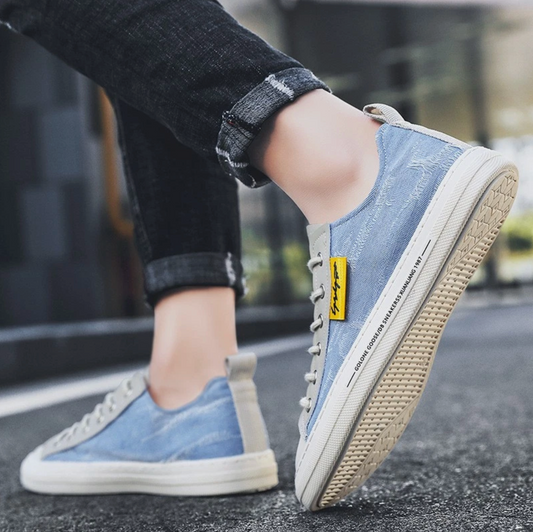 Men Or Woman's Casual Tide Low Top Multi Color Denim Shoes