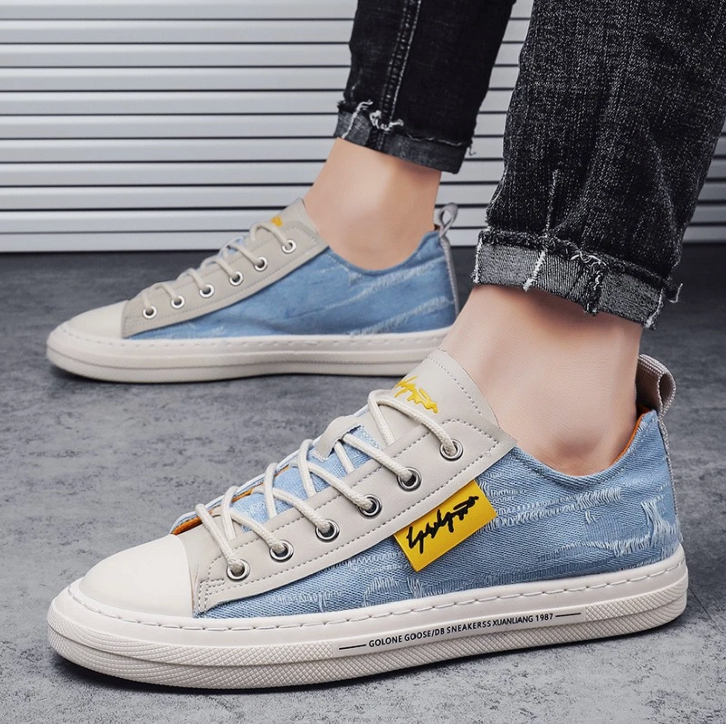 Men Or Woman's Casual Tide Low Top Multi Color Denim Shoes