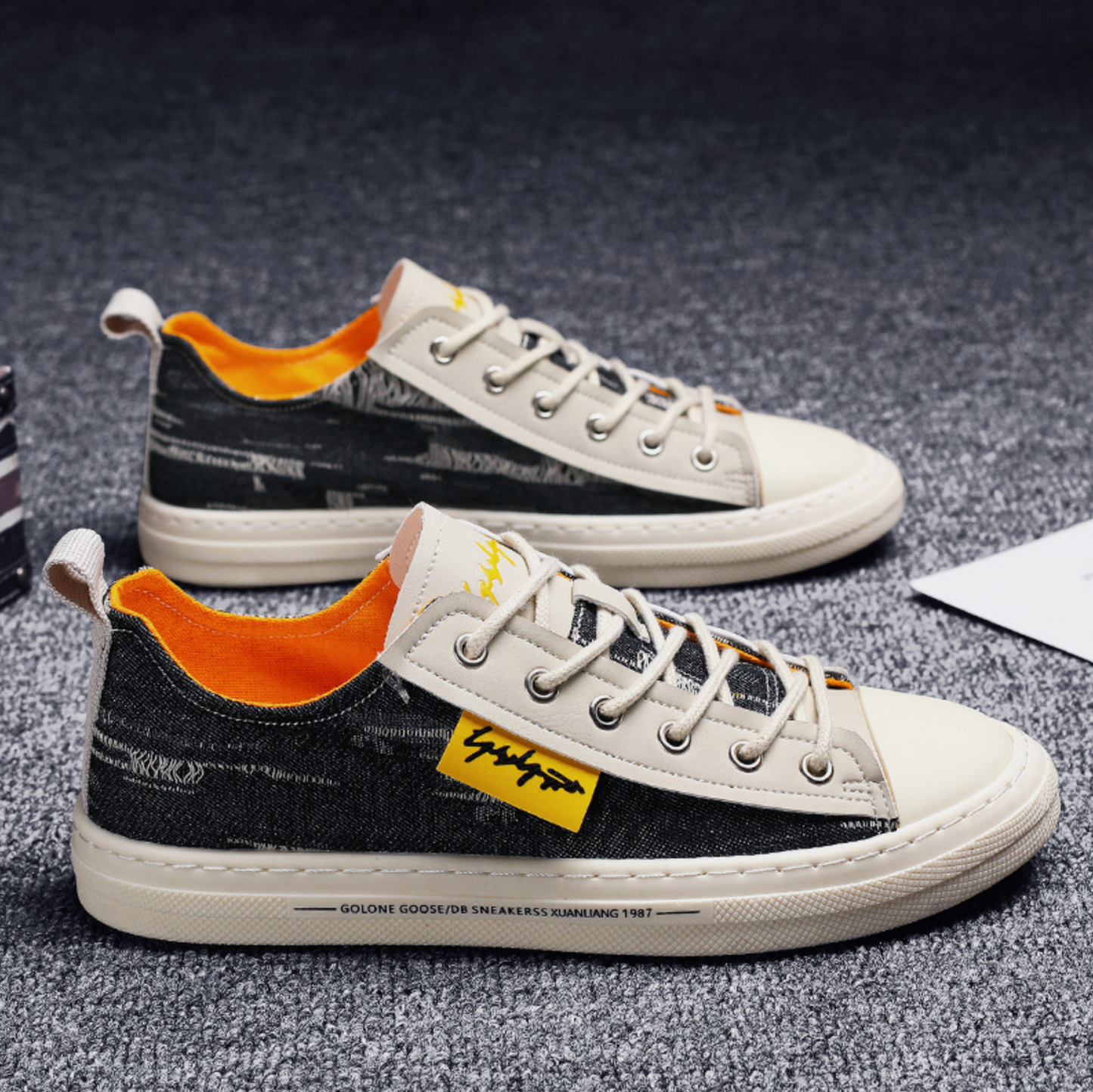 Men Or Woman's Casual Tide Low Top Multi Color Denim Shoes